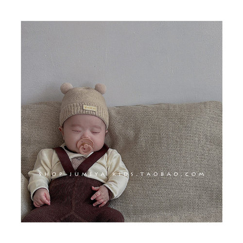 可爱婴儿毛线帽秋冬保暖