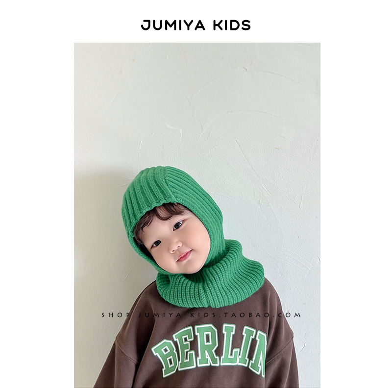 韩版新款儿童套头披肩帽-英文款