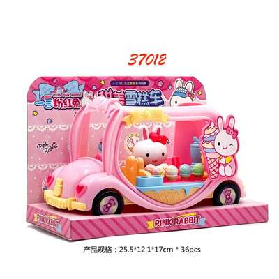 一言粉红兔37012冰淇淋雪糕车 仿真电饭煲女孩益智过家家玩具