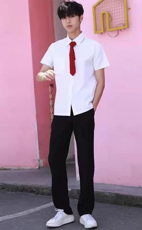 男款大合唱演出服学院风班服白衬衫