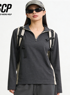 户外运动风半拉链立领卫衣女宽松保暖长袖上衣休闲打底衫徒步登山
