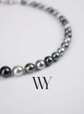 WY天然大溪男女同款混彩莫兰迪强光海水珍珠珠宝级情侣项链