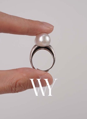 WY对戒新款海水澳白戒指海水巴洛克珍珠个性百搭戒指