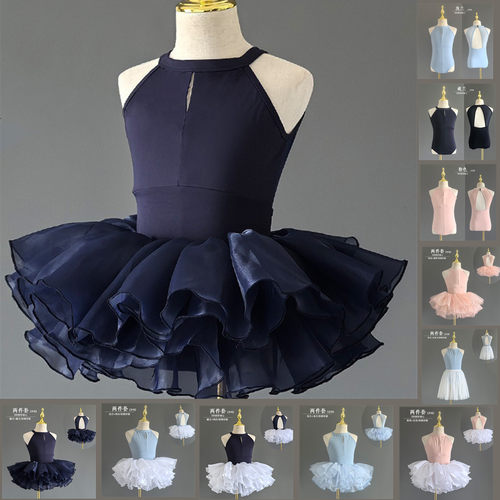 儿童舞蹈服夏季芭蕾舞连体服女童中国舞背心练功服拉丁考级形体服