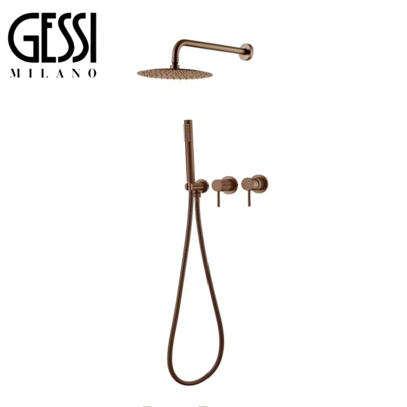 意大利gessi全铜极简黑色花洒