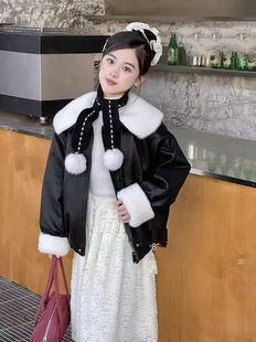 女童皮草外套2026新款儿童冬装衣服宝宝加厚防风风衣中大童皮毛