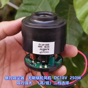 55mm超高速 无刷吸尘器电机18V 250W 钕强磁内置驱动 铝合金叶轮