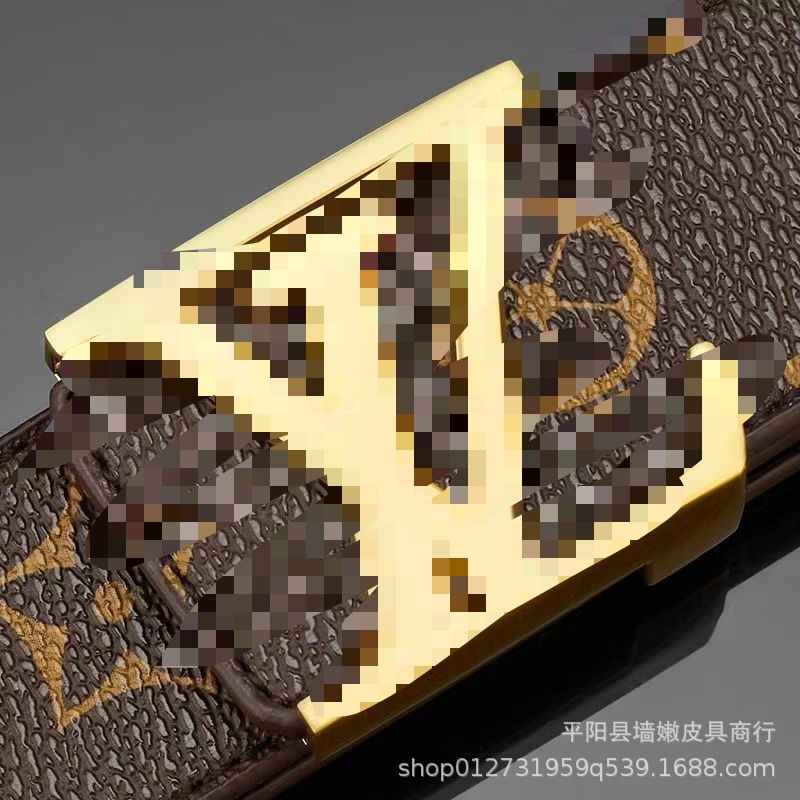 男士牛皮腰带商务时尚字母V新款百搭经典休闲牛仔裤皮带厂家批发