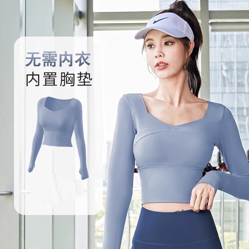 健身服女2025新款秋冬专业跑步训练套装瑜伽长袖运动上衣修身显瘦