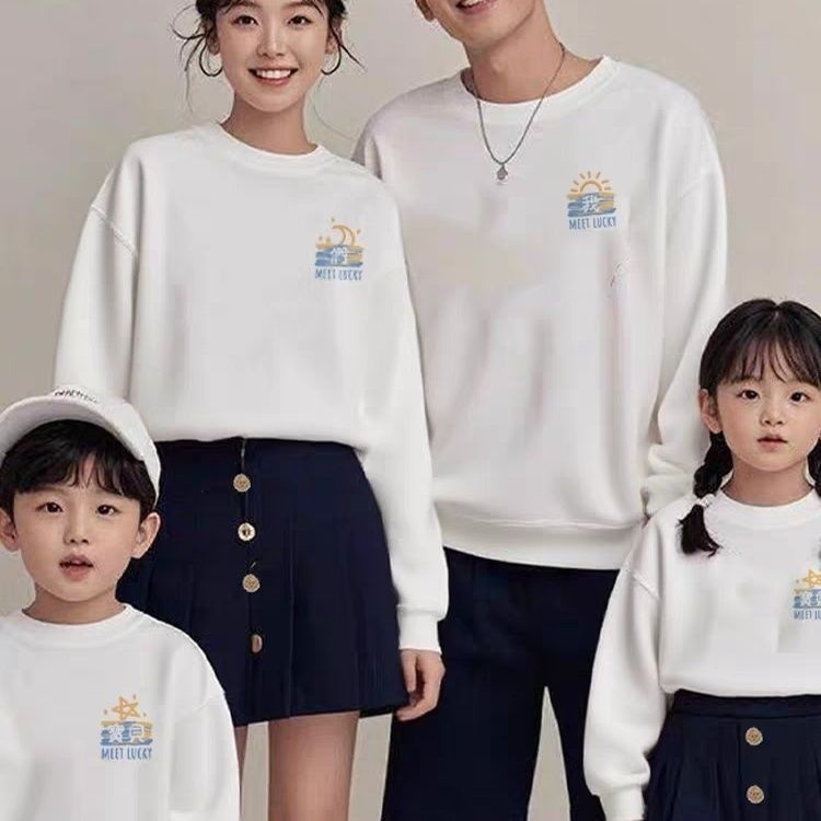 2025超火亲子装一家三口四口春秋冬季卫衣母子女款高级感外套班服
