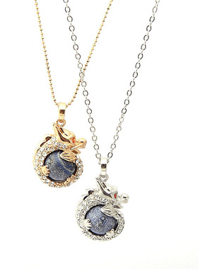 饰品水晶蓝色短款项链