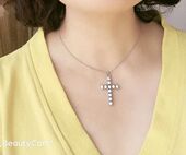 欧美外贸饰品水晶钻十字架精美项链宝石项饰女实拍厂家直销
