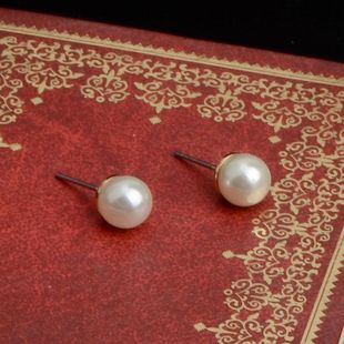 欧美饰品个性百搭质感小巧小珠珠耳钉简约独特白色珠耳饰女特价