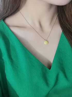 欧美饰品百搭黄色短款铜链