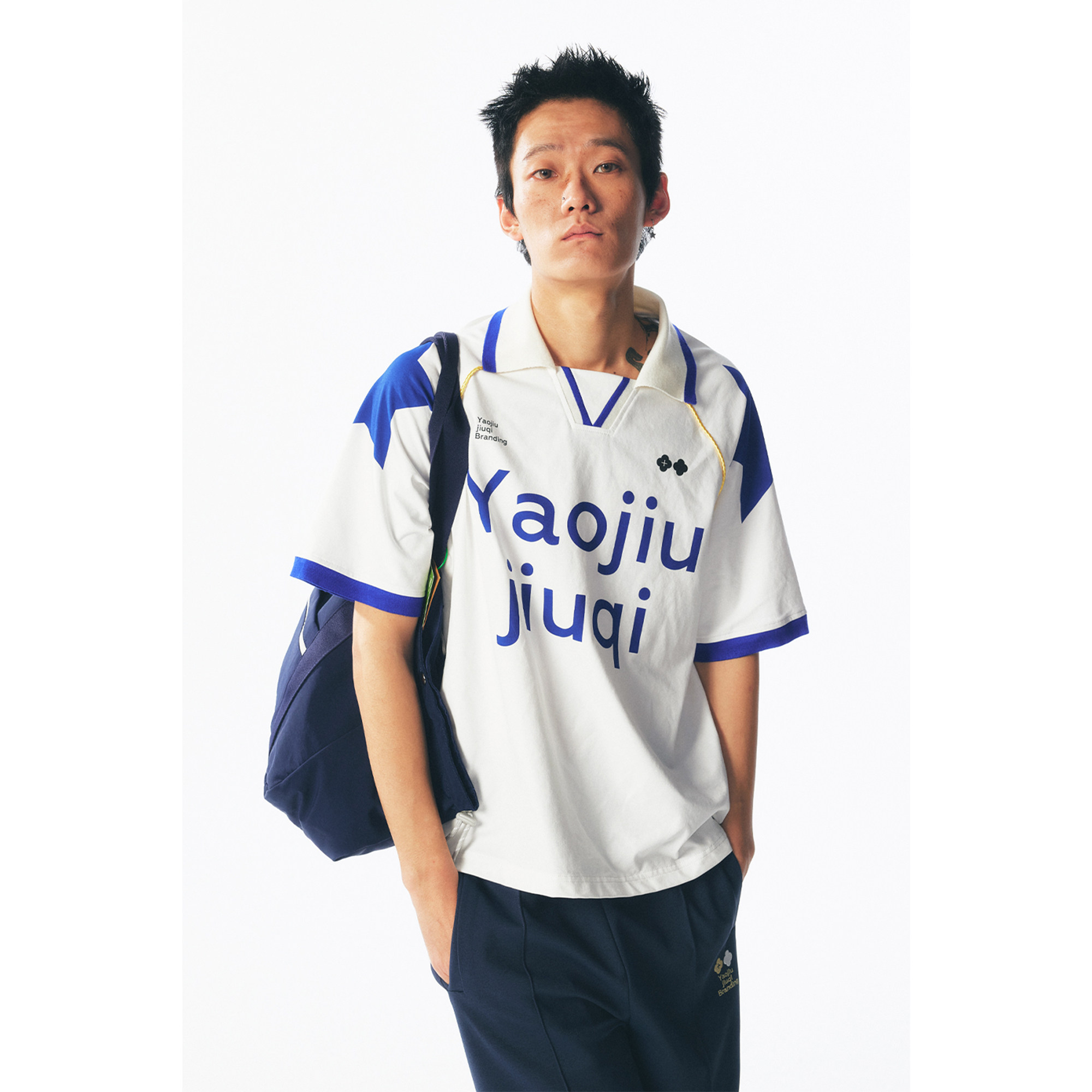 药九玖柒 星星肩章 透气运动短袖球服男女T恤/1997邮政局