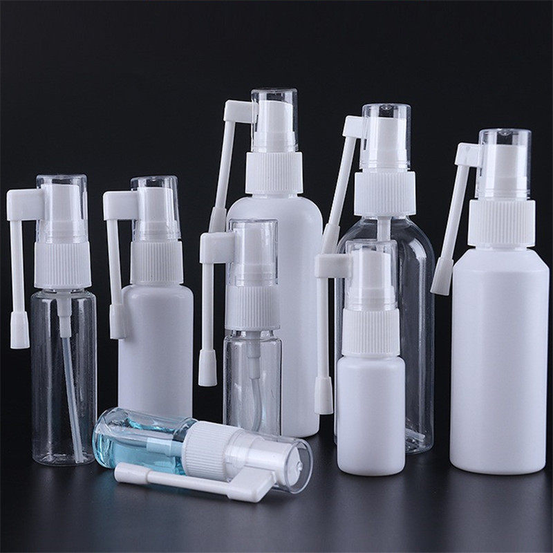 10个 白色象鼻喷雾瓶旋转摇杆直喷瓶口腔喷瓶按压式摇臂鼻腔喷瓶