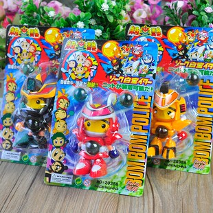 4个 儿童拼装机器人模型玩具 动漫变形机甲战士 发射弹珠警察超人