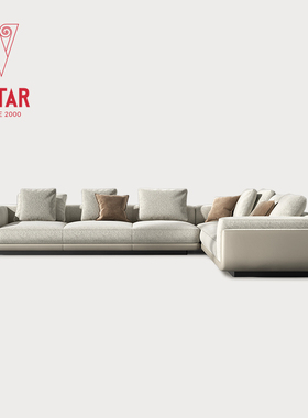 VATAR梵达 意式极简法式布艺沙发现代简约L型转角沙发客厅家具