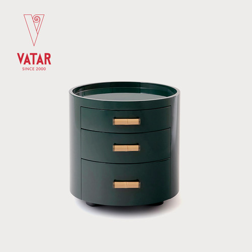 VATAR甄选芬迪新品橄榄绿床头柜
