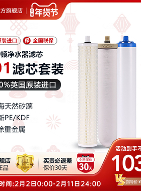 道尔顿DIP301滤芯套装 天然陶瓷滤芯M12滤芯KDF滤芯PF滤芯7级精滤