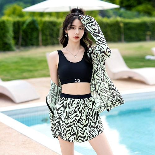 Летний раздельный купальник, спортивный лонгслив, комплект для плавания, защита от солнца, 3 предмета