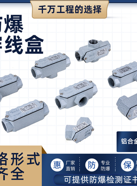 防爆穿线盒BHC6分三通过线盒DN20直四通弯通元宝铝合金防爆盒