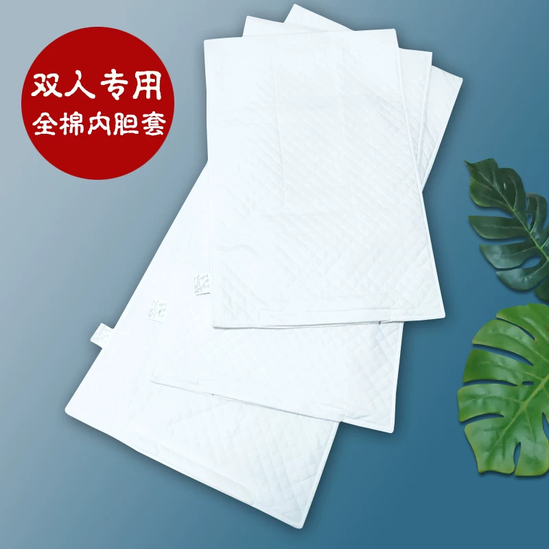 Cotton double-layer hermetic pillow with zipper, pillowcase, liner, increased thickness