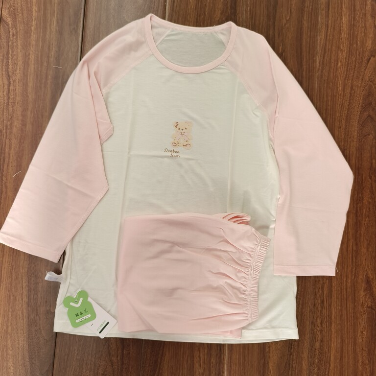 裿永儿女童超薄睡衣薄款儿童夏装可爱洋气空调服七分袖家居服套装