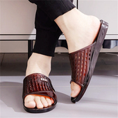 水晶牛筋拖鞋 厚防臭牛津凉拖鞋 男士 夏室内防滑不臭脚家用浴室四季