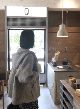 非实价来问我）南油早春新款灰色毛呢裹式外套