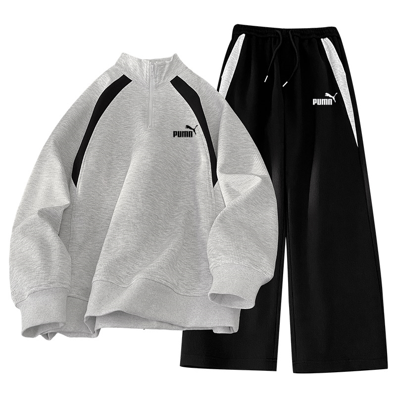 奥莱秋冬季运动套装男潮牌两件套