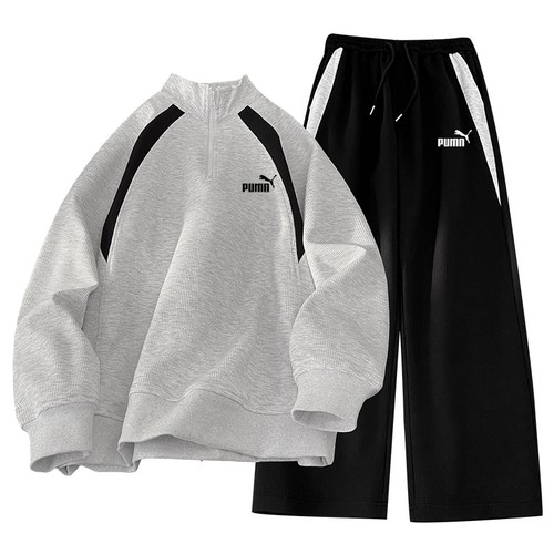 奥莱秋冬季运动套装男潮牌两件套