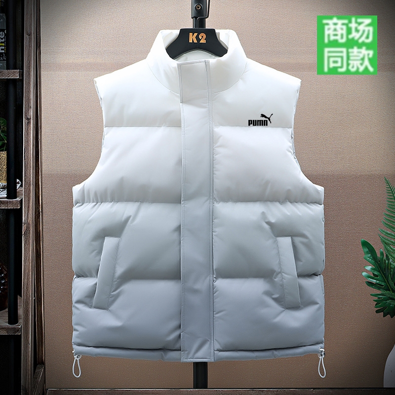 奥莱品牌立领羽绒棉马甲秋冬款男渐变色百搭时尚潮男保暖马甲外套