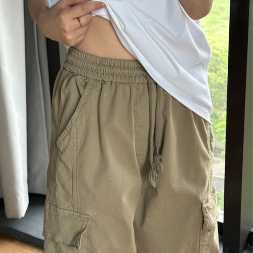 cleanfit工装风长裤阔腿缉明线