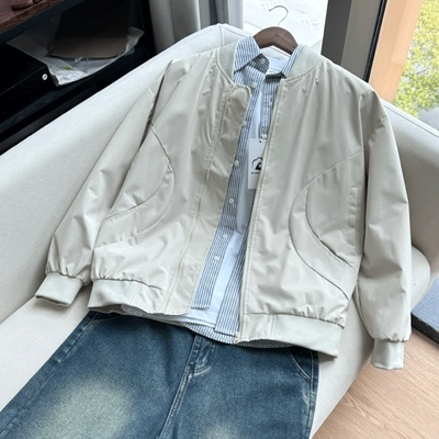 春秋新款美式休闲翻领夹克痞帅棒球服情侣潮牌男女士防风拉链外套