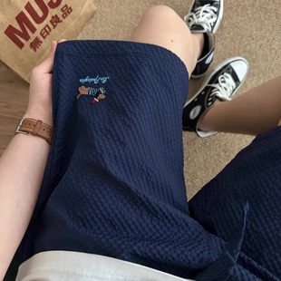 子宽松百搭直筒休闲短裤 泡泡棉透气男女短裤 前100单立减50夏季