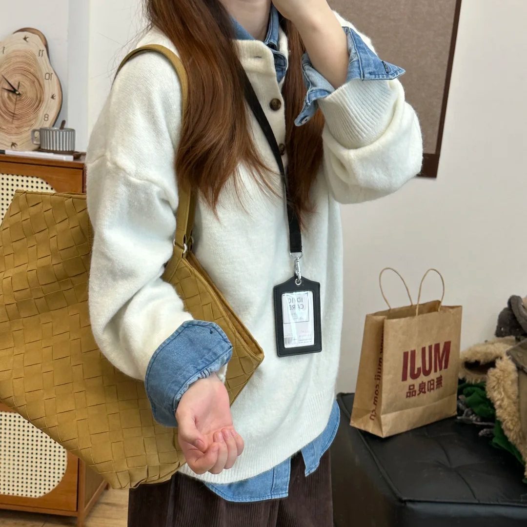 美式复古亨利领毛衣男款秋冬慵懒风高级感针织衫cleanfit保暖内搭