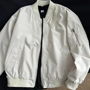 夹克外套25年春秋新款 宽松休闲情侣棒球服cleanfit飞行夹克男女