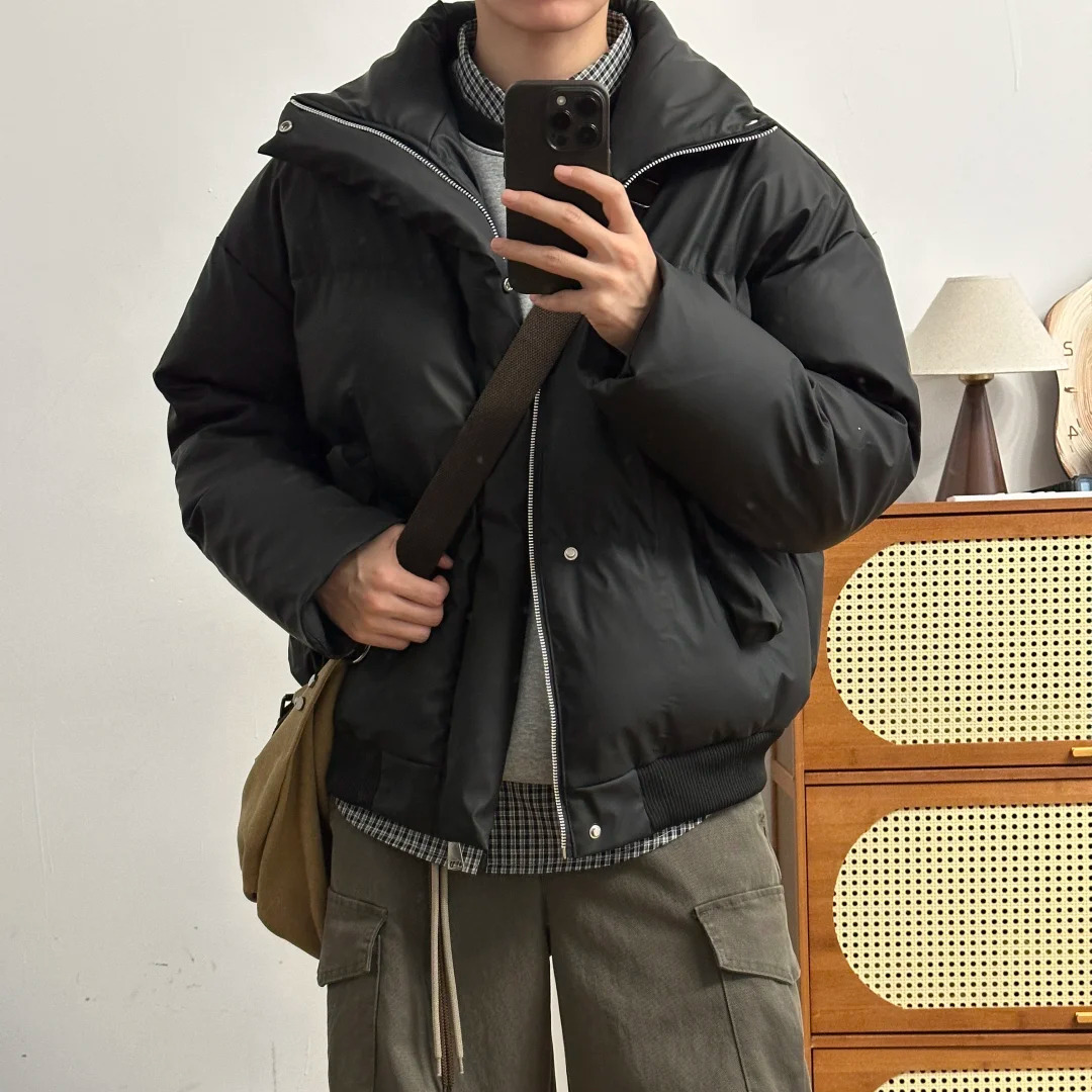 pu皮面包服加厚保暖美式外套