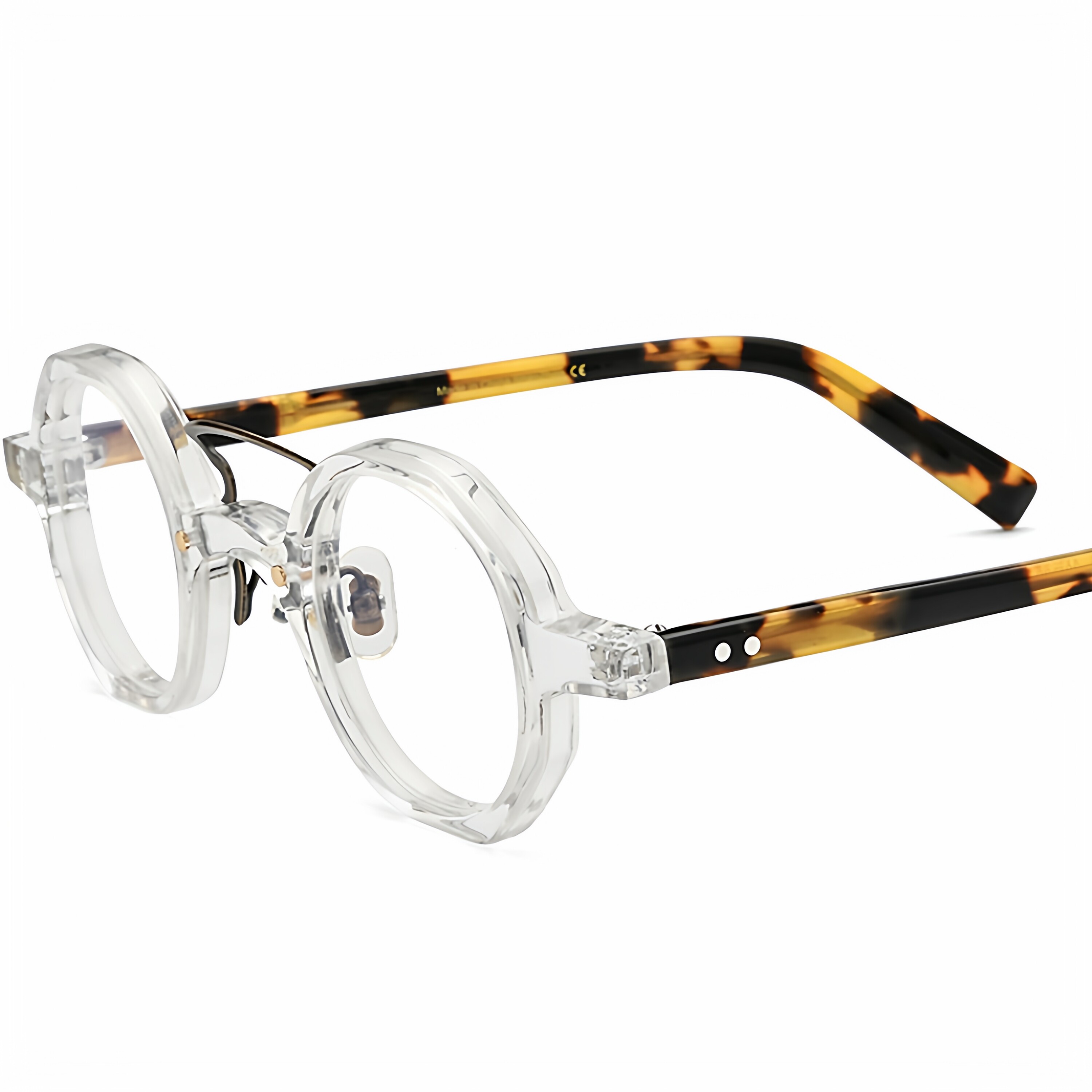 复古圆形板材眼镜框豹纹镜架小脸男女可配近视防蓝光光学镜架