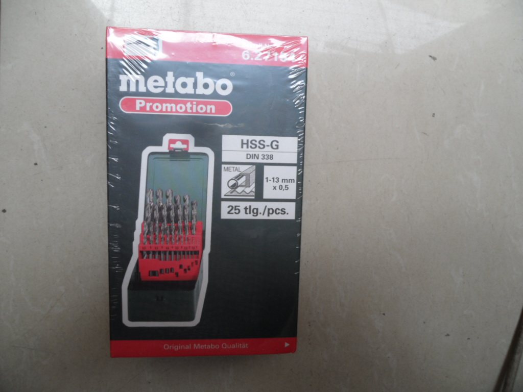 【德国麦太保】METABO HSS-G 高速钢麻花钻头25根套装627154000