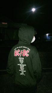 acdc字母潮牌连帽卫衣男炸街hiphop复古高街宽松套头衫时尚高级感