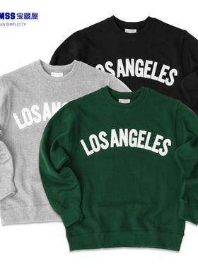 losangeles洛杉矶美式复古宽松休闲百搭个性ins圆领卫衣大码456XL