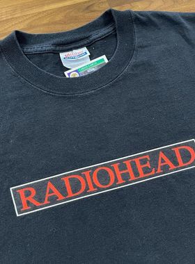 美潮复古摇滚radiohead乐队印花宽松加大码短袖T恤男女潮牌半截袖