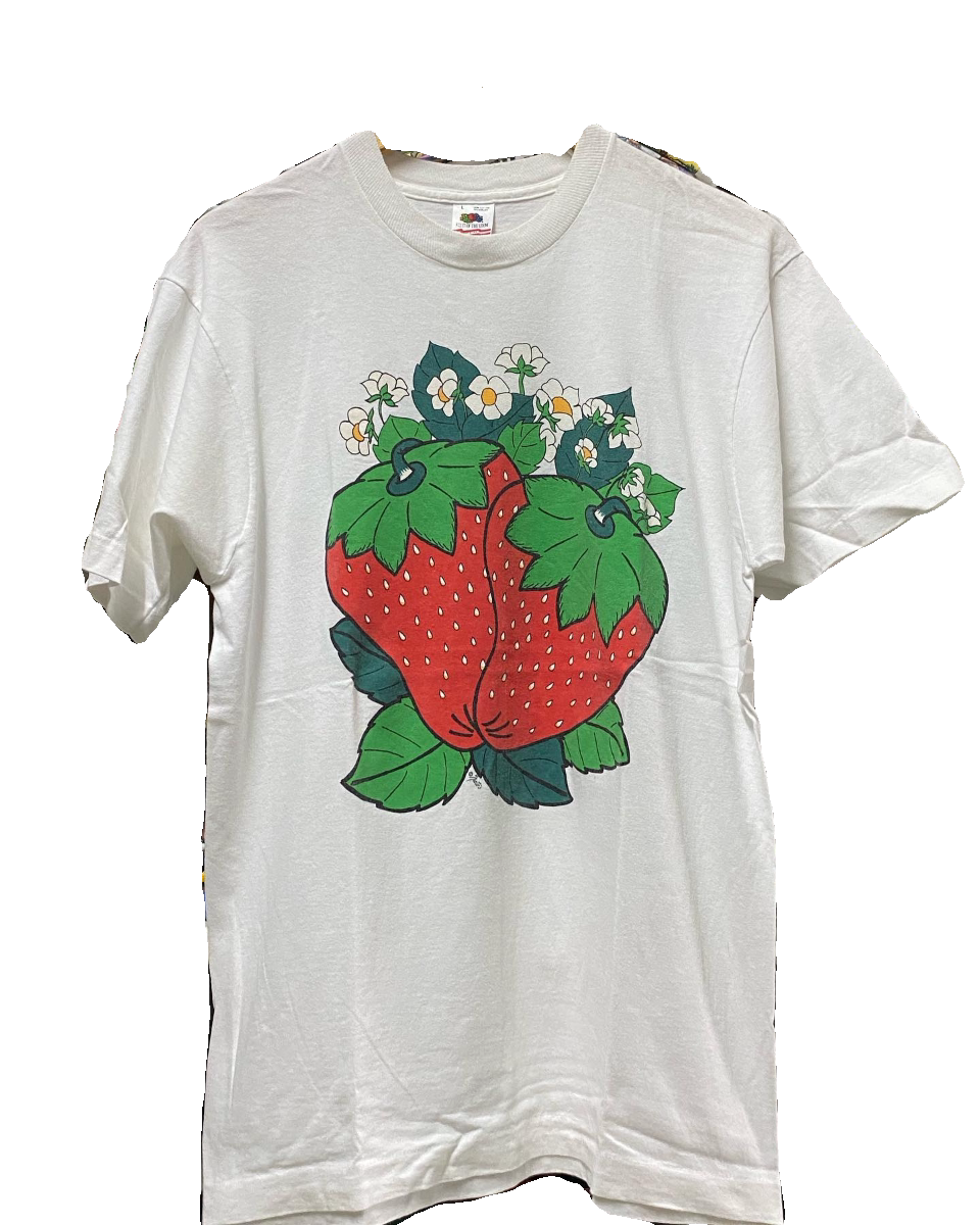 AUTISMSS TREASURE HOUSE 딸기 꽃 딸기 흰색 꽃 티 반팔 티셔츠