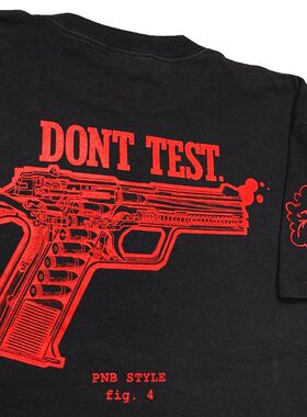 dont test 黑人文化黑色T恤男女款潮牌美式复古街头暗黑风半袖tee