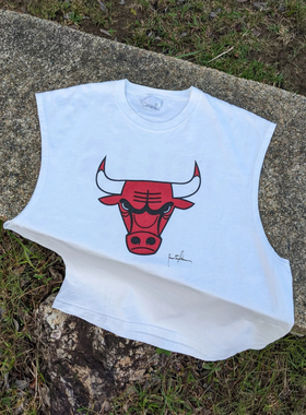 百搭夏季简约运动砍袖Chicago Bulls周边男士青年潮牌美式OOTDT恤