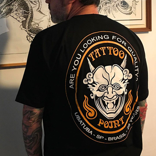 Autismss宝藏屋 Vintage复古T恤男日本般若宽松纯棉加大码短袖tee