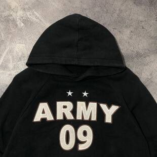ARMY09印花个性创意美式复古卫衣hiphop男款帅气秋季连帽卫衣外套