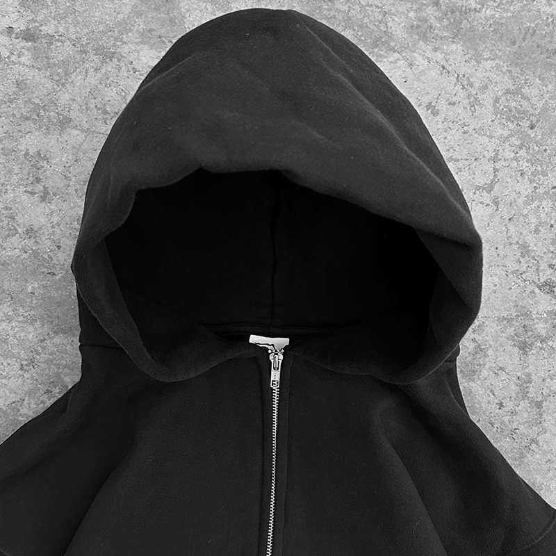 AUTISMSS TREASURE HOUSE 헤비급 가을 솔리드 블랙 후드 가디건 재킷 다목적 클래식 대학 스타일